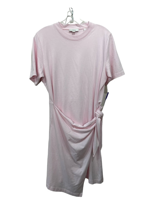 Vince Size M Pale Pink Cotton Round Neck Short Sleeve Tie Waist Dress Pale Pink / M