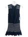 Veronica Beard Size M Navy & white Cotton Embroidered Detail Surplice Dress Navy & white / M