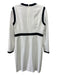 Scofield Size S White & Black V Neck Long Sleeve Textured Below knee Dress White & Black / S