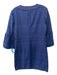 Trina Turk Size 8 Navy Cotton U Neck Eyelet Bell Sleeves Shift Dress Navy / 8