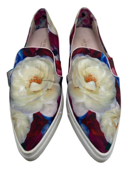 Ted Baker Shoe Size 36 Pink White Blue Canvas Pointed Toe Floral Sneakers Pink White Blue / 36