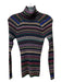 Milly Size S Black & Multi Viscose Blend Long Sleeve Striped turtle neck Sweater Black & Multi / S