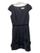 Badgley Mischka Size 10 Black Wool Blend Sleeveless Velvet Accents Dress Black / 10