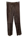 Saks Fifth Ave Size 2 Brown Suede Zip & Hook Closure Paneled Straight Pants Brown / 2