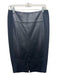 Ted Baker Size L/3 Black Leather Pencil Knee Length Front Slit Skirt Black / L/3