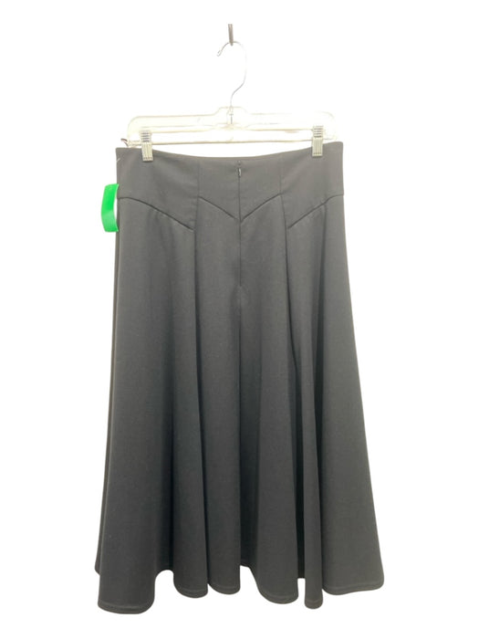 Anne Fontaine Size 42/M Black Polyester Back Zip Paneled Midi Skirt Black / 42/M