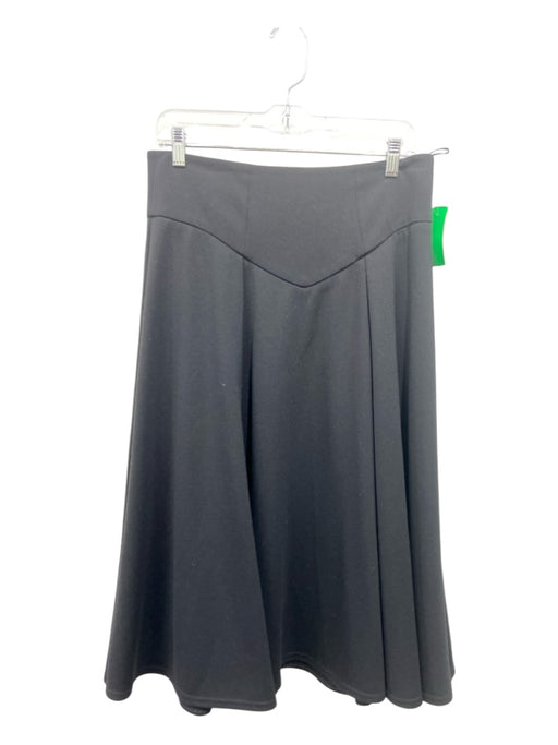 Anne Fontaine Size 42/M Black Polyester Back Zip Paneled Midi Skirt Black / 42/M