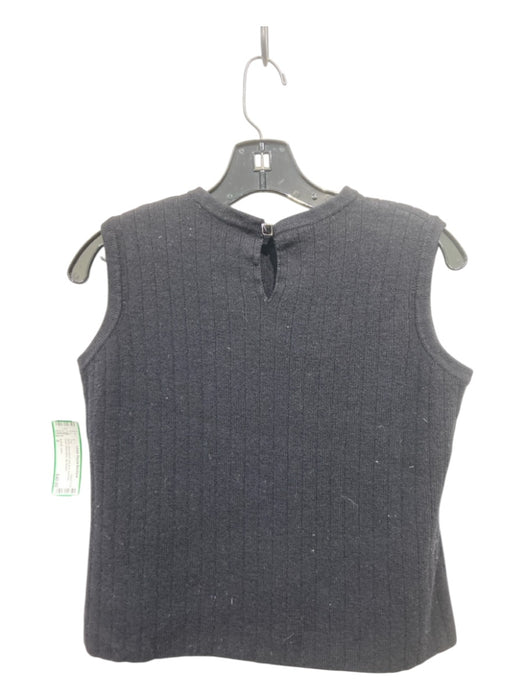 SJK St. John Size 6 Black Wool Blend Rib Knit Keyhole Back Sleeveless Top Black / 6