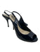 Gucci Shoe Size 38.5 Navy Patent Leather Peep Toe Slingback Skinny Pumps Navy / 38.5