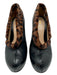 Fendi Shoe Size 37.5 Black & Brown Leather & Cow Fur Animal Print Pumps Black & Brown / 37.5