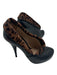 Fendi Shoe Size 37.5 Black & Brown Leather & Cow Fur Animal Print Pumps Black & Brown / 37.5