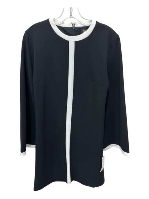 Alexa Admor Size S Black & White Polyester Long Sleeve Back Zip Dress Black & White / S