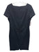 Escada Size 40 Black Cotton Blend Short Sleeve Princess Seams Dotted Shift Dress Black / 40