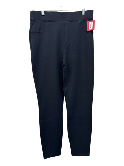 Spanx Size L Black Rayon Blend Elastic Waist Faux Pockets Pants Black / L