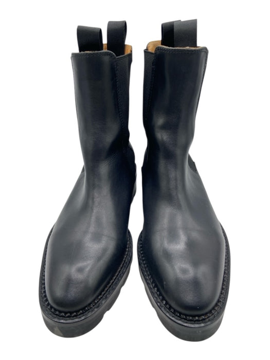 Alexander Wang Shoe Size est 9 Black Leather Upper Elastic Side Pull Tab Boots Black / est 9