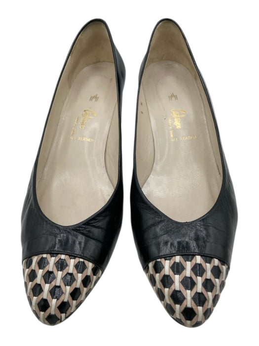 Castaner Shoe Size 9 Black, Beige & White Leather Upper Toe cap Almond Toe Pumps Black, Beige & White / 9