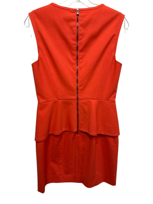 Tibi Size 8 Orange Cotton & Polyester Sleeveless Zip Front Zip Back Panel Dress Orange / 8