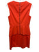 Tibi Size 8 Orange Cotton & Polyester Sleeveless Zip Front Zip Back Panel Dress Orange / 8