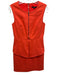 Tibi Size 8 Orange Cotton & Polyester Sleeveless Zip Front Zip Back Panel Dress Orange / 8