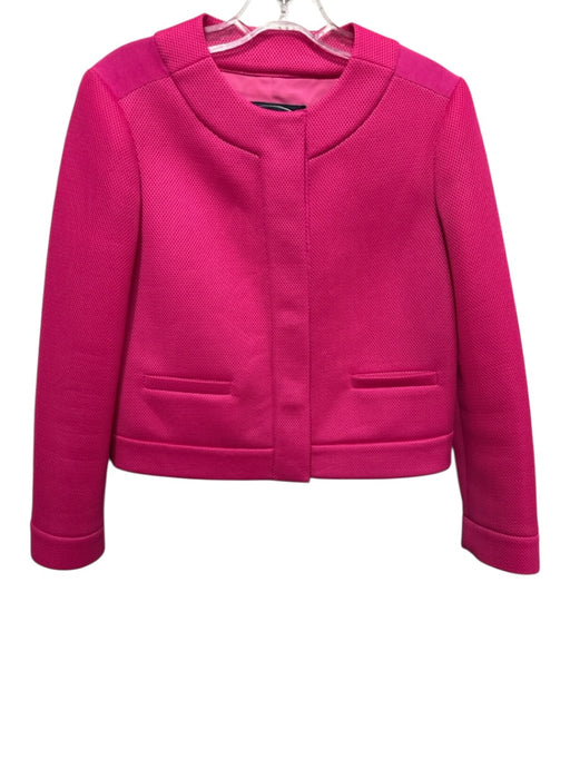 Magaschoni Size S Pink Polyester Long Sleeve Mesh Blazer Jacket Pink / S