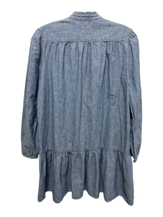 Polo Ralph Lauren Size XXS Light Wash Cotton  Accordion Pleat Peplum Dress Light Wash / XXS