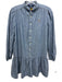 Polo Ralph Lauren Size XXS Light Wash Cotton  Accordion Pleat Peplum Dress Light Wash / XXS