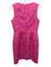 Shoshanna Size 4 Hot Pink & White Sleeveless Textured V Neck Pockets Dress Hot Pink & White / 4