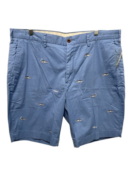 Polo Size 38 Blue Cotton All Over Print Men's Shorts Blue / 38