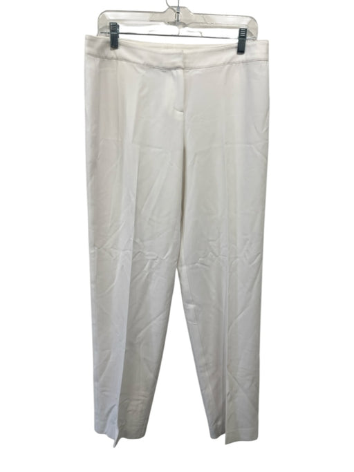 St John Size 8 Cream White Triacetate Blend Mid Rise Wide Leg Pants Cream White / 8
