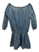 Ralph Lauren Size 16 Medium Wash Cotton Blend Half Sleeve Embroidered Dress Medium Wash / 16