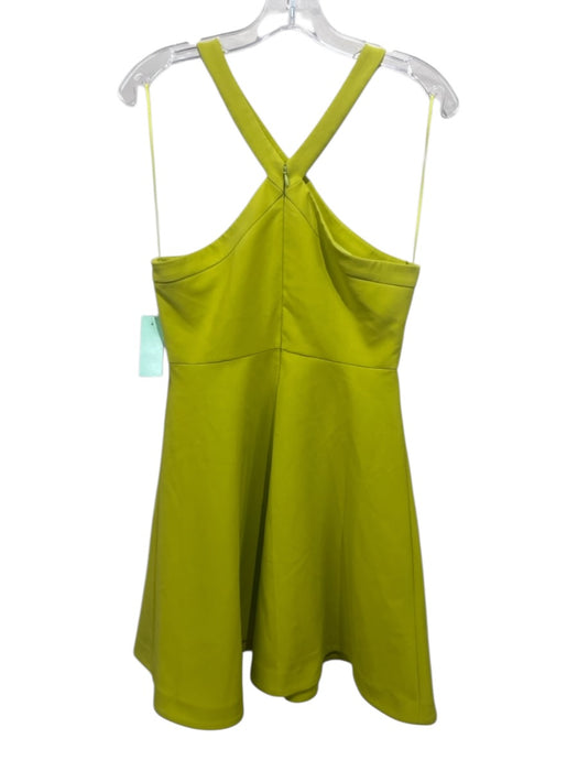Likely Size 8 Chartreuse Green Polyester Blend Sleeveless Halter Neck Dress Chartreuse Green / 8