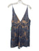 Free People Size 12 Light Blue & Beige Polyester Blend Spaghetti Strap Dress Light Blue & Beige / 12