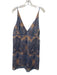 Free People Size 12 Light Blue & Beige Polyester Blend Spaghetti Strap Dress Light Blue & Beige / 12