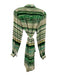 Alexis Size S Green & White Rayon & Silk Long Sleeve Buttons Knee length Dress Green & White / S