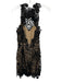 Saylor Size M Black & Beige Polyester Sleeveless Embroidered Open Back Dress Black & Beige / M