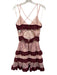 Talulah Size S Maroon & Pink Polyester Sleeveless Embroidered Knee Length Dress Maroon & Pink / S