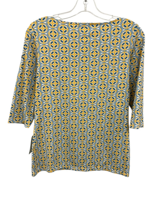Saint James Size 6 White, Blue, Yellow Polyamide Long Sleeve Wide Neck Top White, Blue, Yellow / 6
