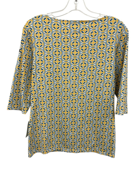 Saint James Size 6 White, Blue, Yellow Polyamide Long Sleeve Wide Neck Top White, Blue, Yellow / 6