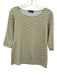 Saint James Size 6 White, Blue, Yellow Polyamide Long Sleeve Wide Neck Top White, Blue, Yellow / 6