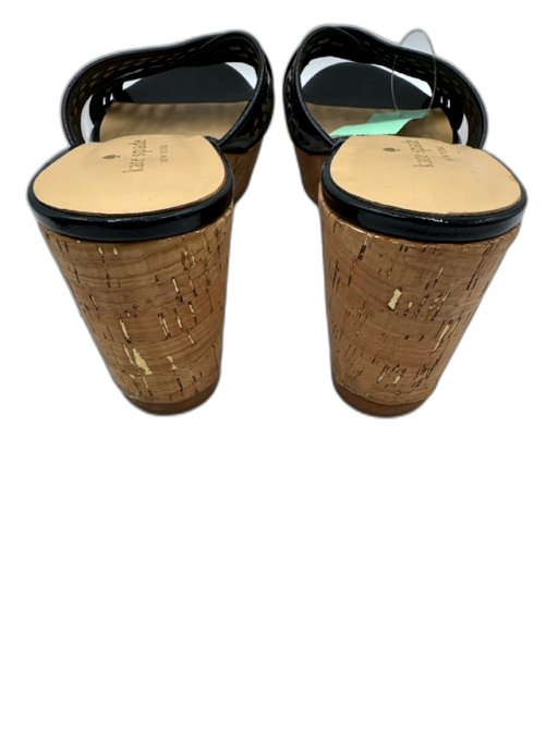 Kate Spade Shoe Size 9 Black & Beige Patent Leather Cork Wedge Open Toe Sandals Black & Beige / 9