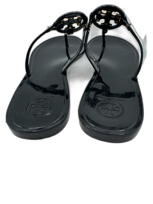 Tory Burch Shoe Size 10 Black Synthetic Jelly Flip flop Logo Sandals Black / 10