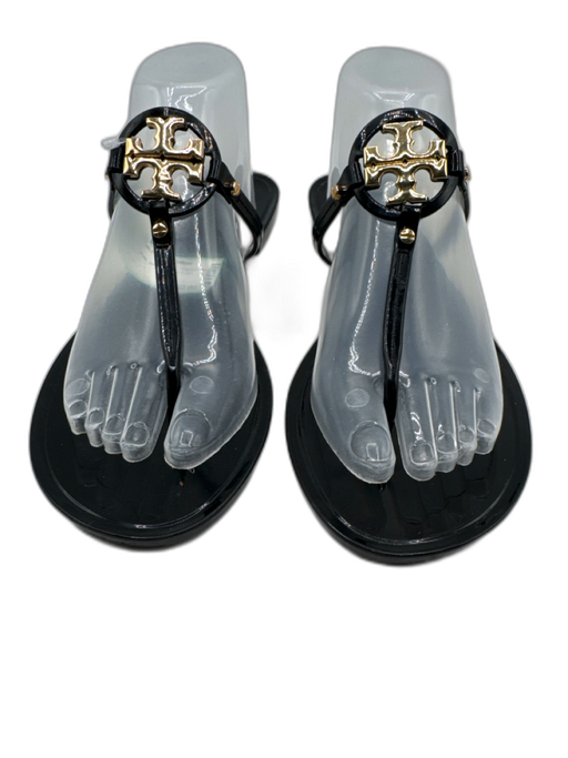 Tory Burch Shoe Size 10 Black Synthetic Jelly Flip flop Logo Sandals Black / 10