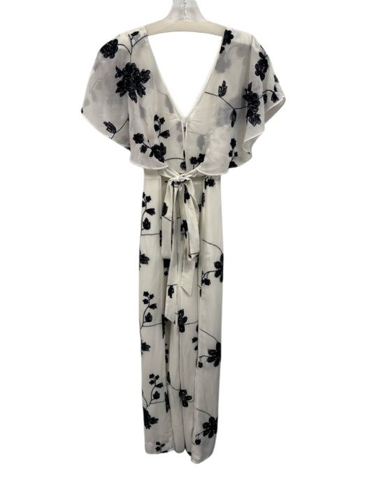 House of Harlow x Revolve Size S White & Black Polyester V Neck Jumpsuit White & Black / S