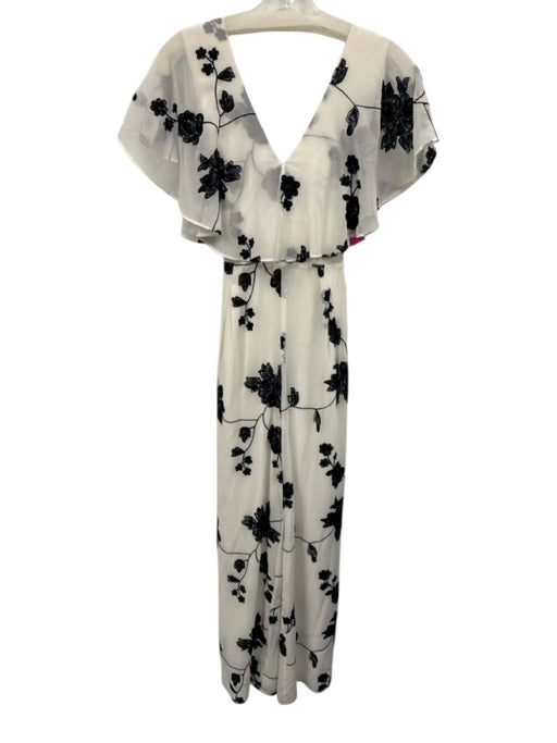 House of Harlow x Revolve Size S White & Black Polyester V Neck Jumpsuit White & Black / S