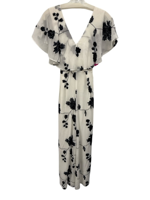 House of Harlow x Revolve Size S White & Black Polyester V Neck Jumpsuit White & Black / S