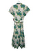 Victoria Dunn Size XS Green, Blue, White Cotton Short Sleeve Floral Print Dress Green, Blue, White / XS