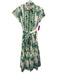 Victoria Dunn Size XS Green, Blue, White Cotton Short Sleeve Floral Print Dress Green, Blue, White / XS