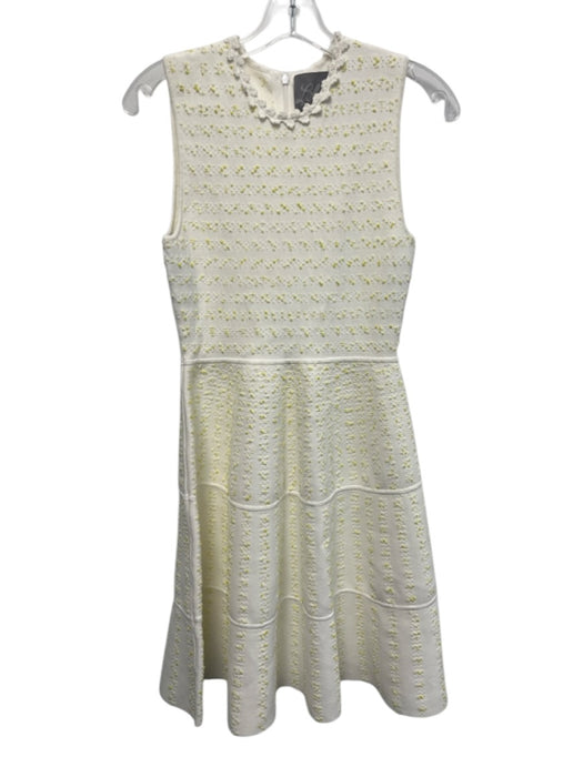 Lela Rose Size XS White & yellow Viscose Blend Yellow embroidered dots Dress White & yellow / XS