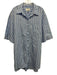 COS Size 14 Blue & White Cotton Collar Neck Striped Button Up 3/4 Sleeve Dress Blue & White / 14