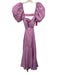 ASTR Size S Lilac Linen Blend Puff Short Sleeve Open Back Elastic Strap Dress Lilac / S